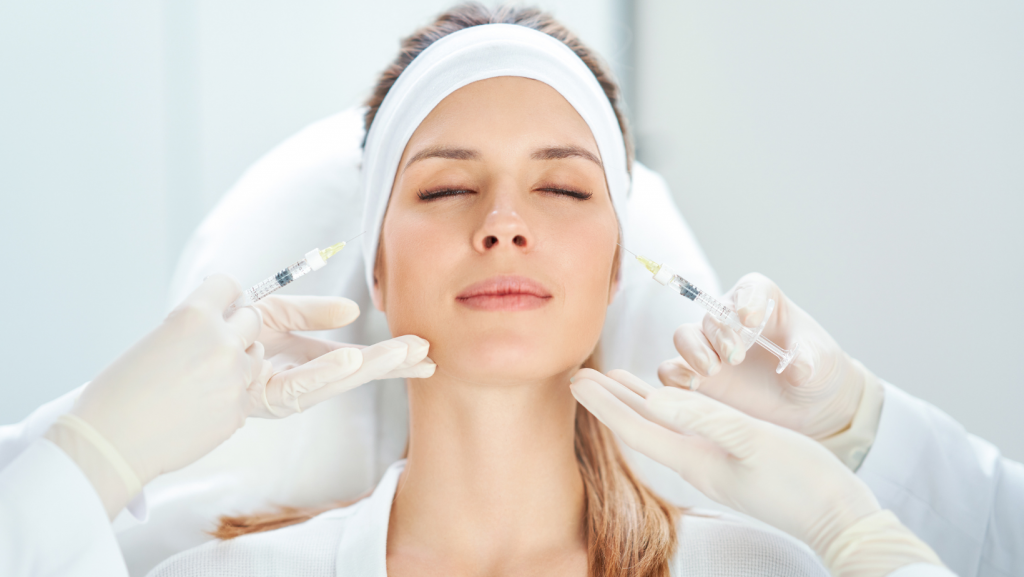 Women with two different injections one with botox one with derma filler at Battersea and Nine Elms Aesthetic Clinic